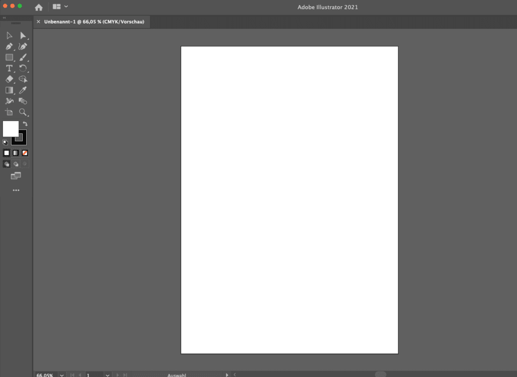 A screenshot of Adobe Illustrator's interface showing a user starting a design project.